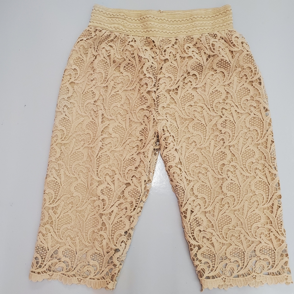 Today's Designer | Embroidered Nude Capris